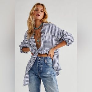 We the Free - One of the Boys Tunic - Blue White Combo Size XS